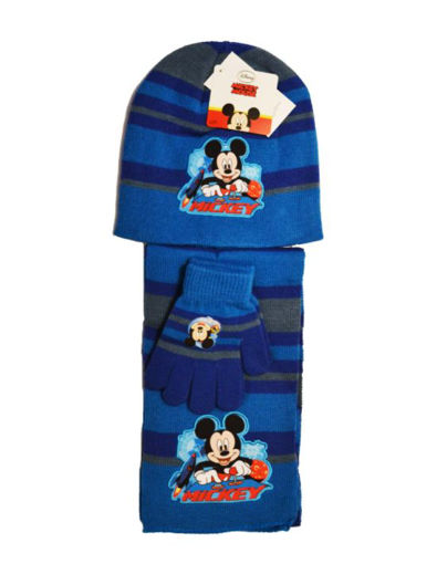 Picture of MICKEY MOUSE 3 PIECE WINTER SET COLOR LIGHT BLUE STRIPED
